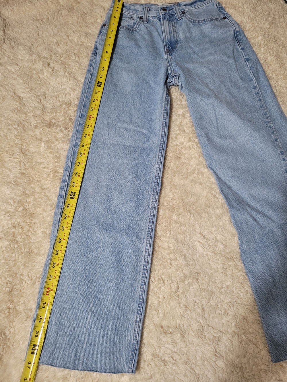 Abercrombie High Rise Loose Jean Light Blue Cotton Lyocell Blend W23 X L26 - Picture 13 of 16